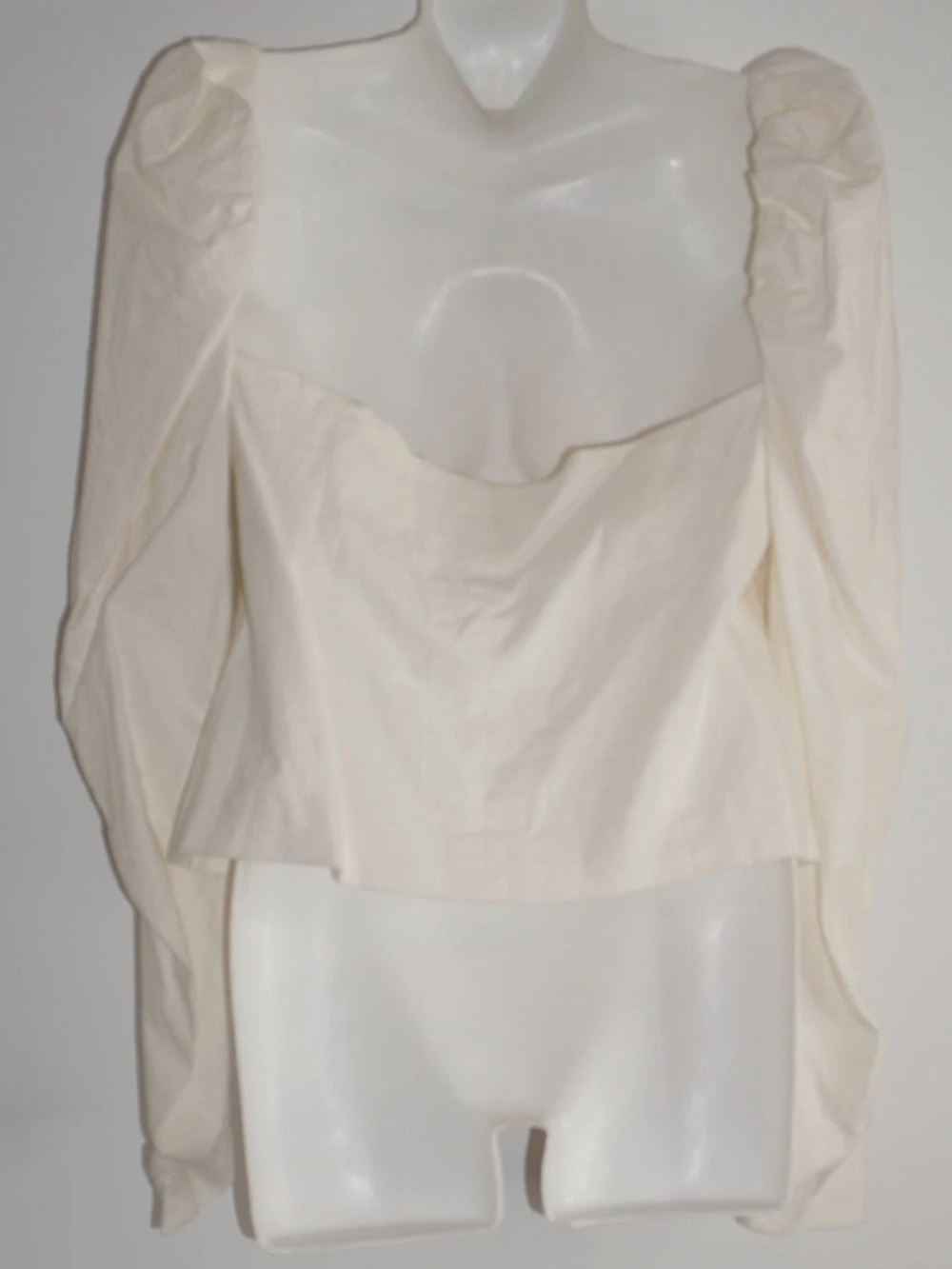 LPA Ildalia Cream Corset Puff Sleeve Top Size: XL Linen Blend Cottagecore - Picture 7 of 10